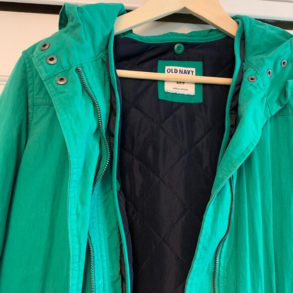 Bright green windbreaker/rain jacket with removable liner - Picture 2 of 10